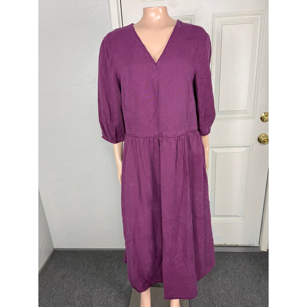 Everlane Women's Dress S Pockets V-Neck Tencel Lyocell 3/45 sleeve Casual M18